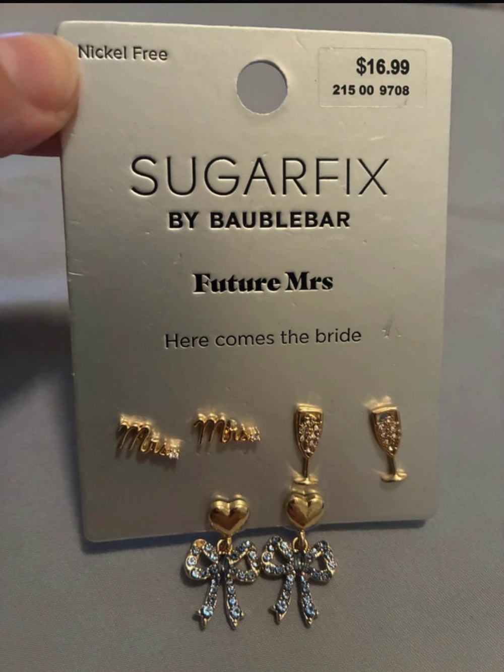 Sugarfix by BaubleBar Gold 'Future Mrs' Earring Set